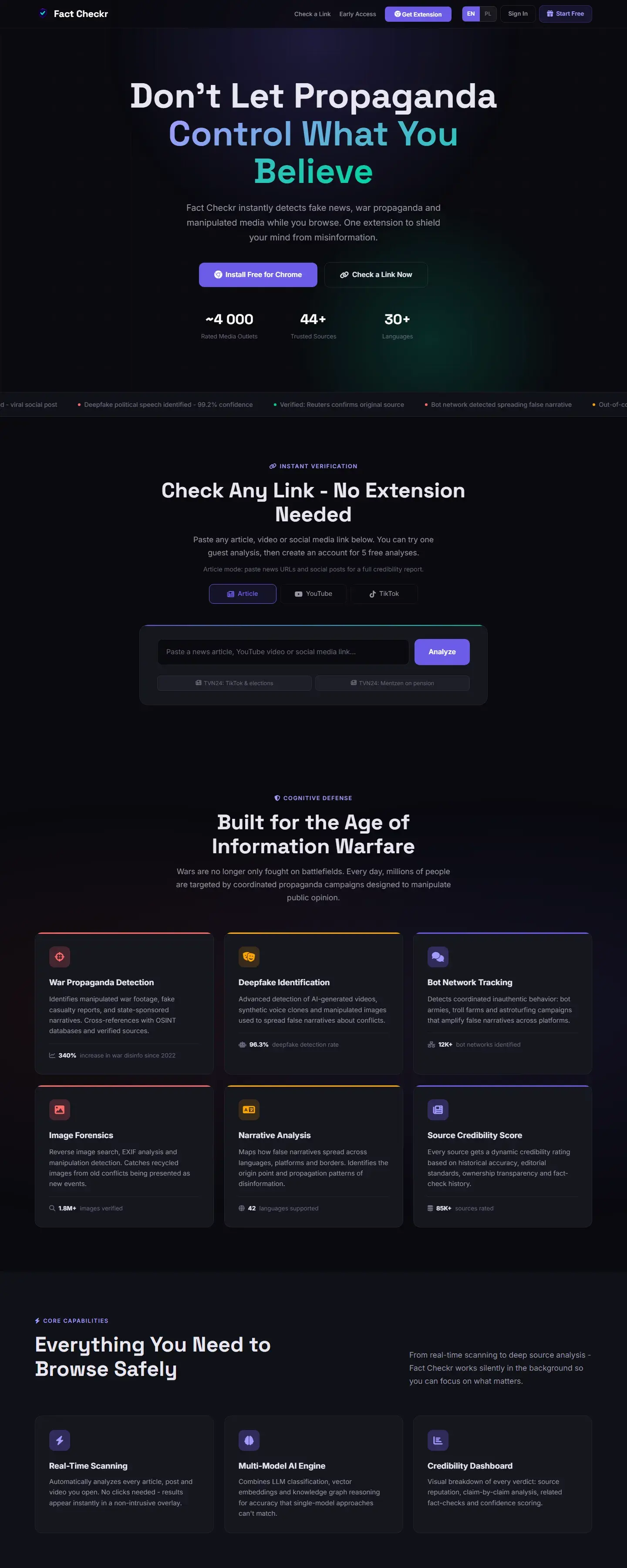 The Fact Checkr product page