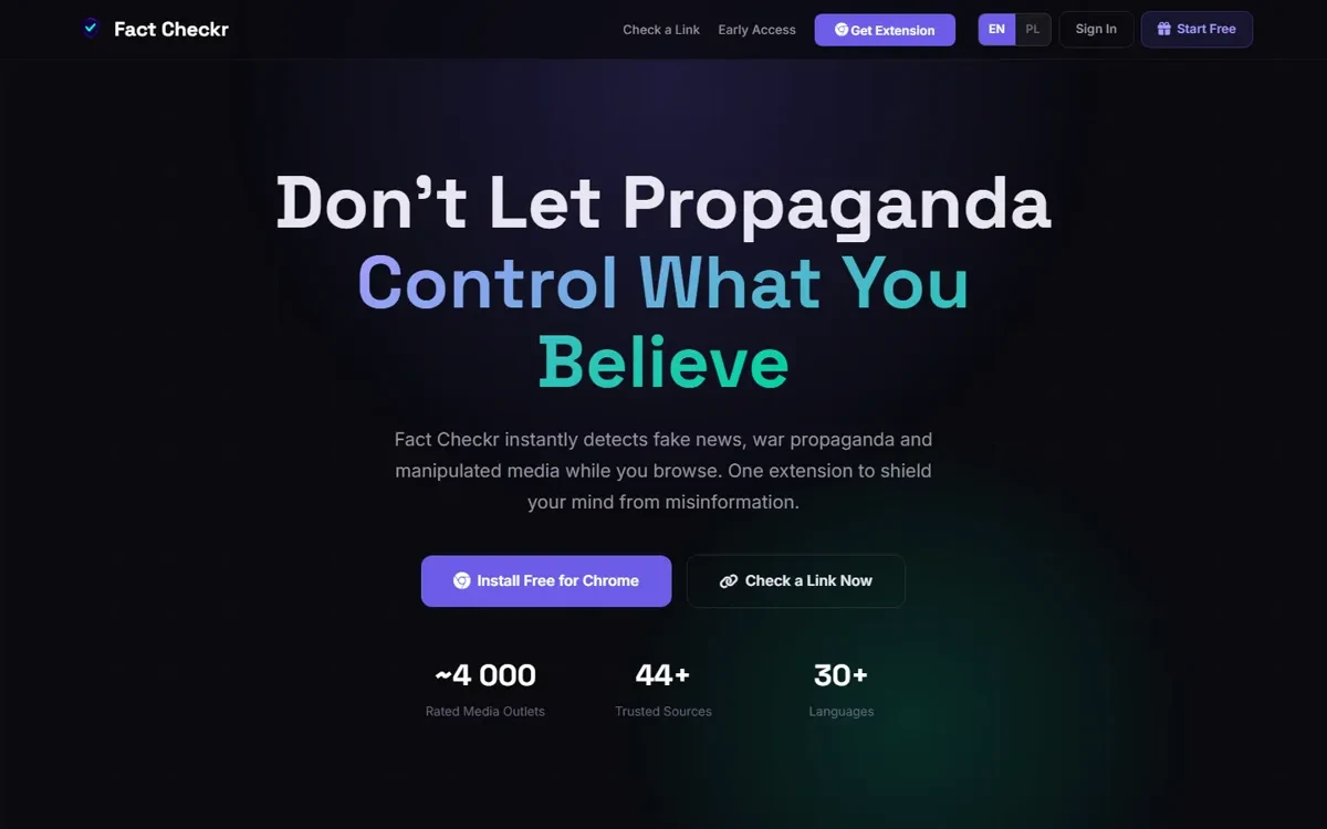 Fact Checkr home page