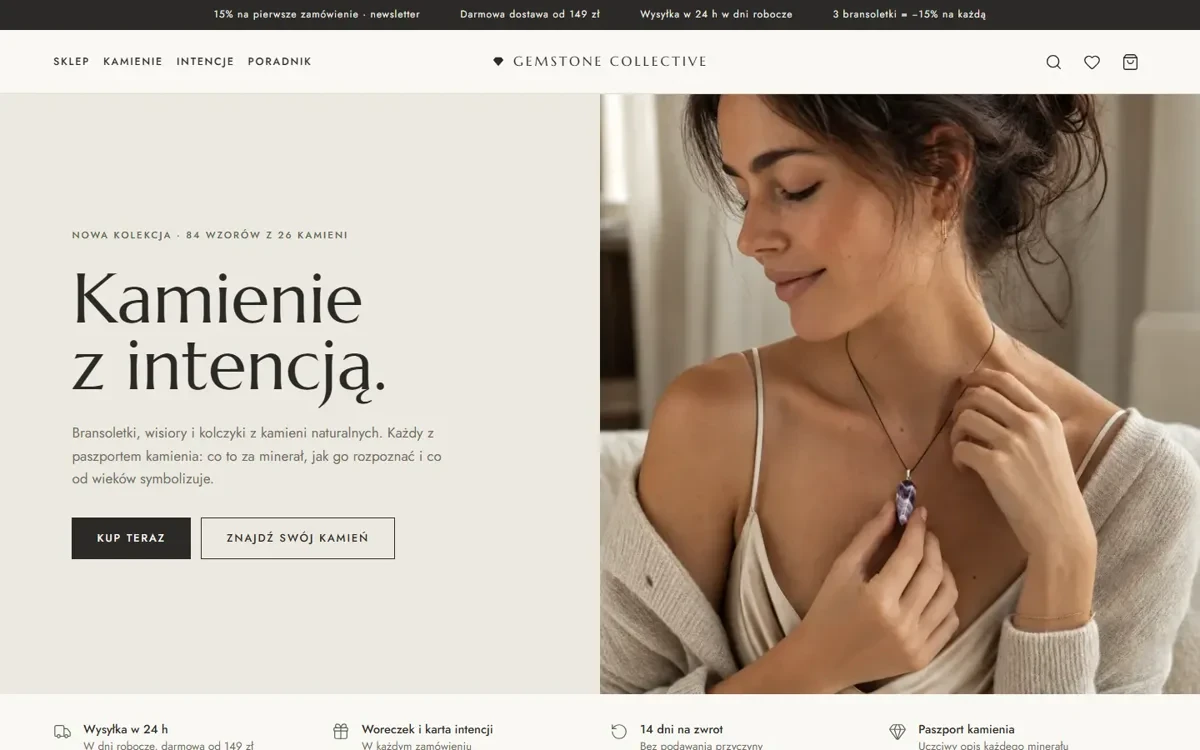Home page of the Gemstone Collective store